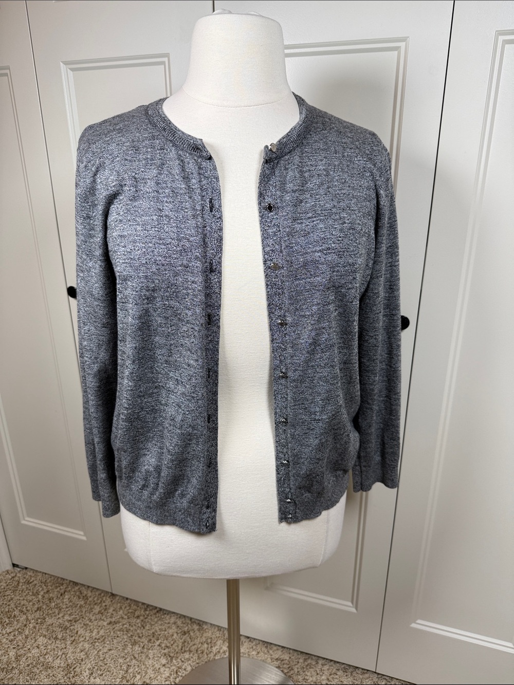 Calvin Klein Heather Gray Button-Front Cardigan XL